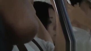 Японскую девушку облапали в автобусе и трахнули